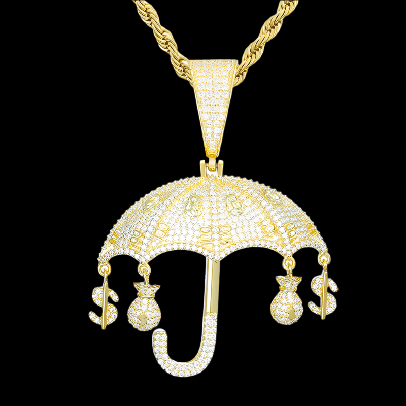 Umbrella Rich Dollar Money Bag Pendant