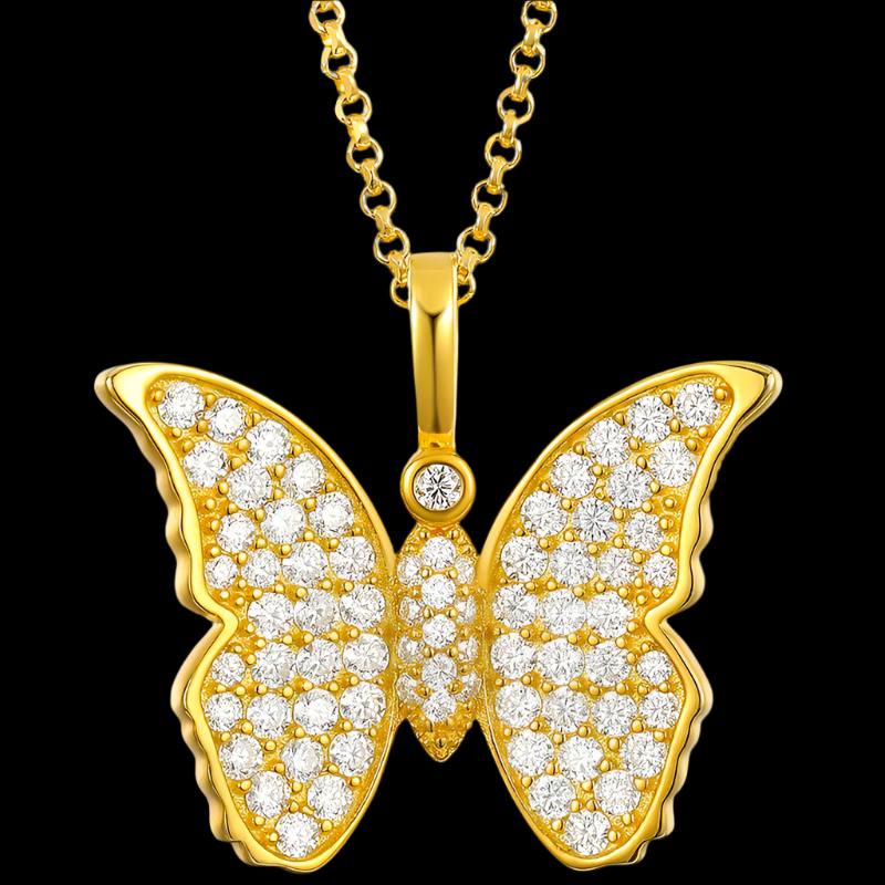 Butterfly Charm Pendant Necklace