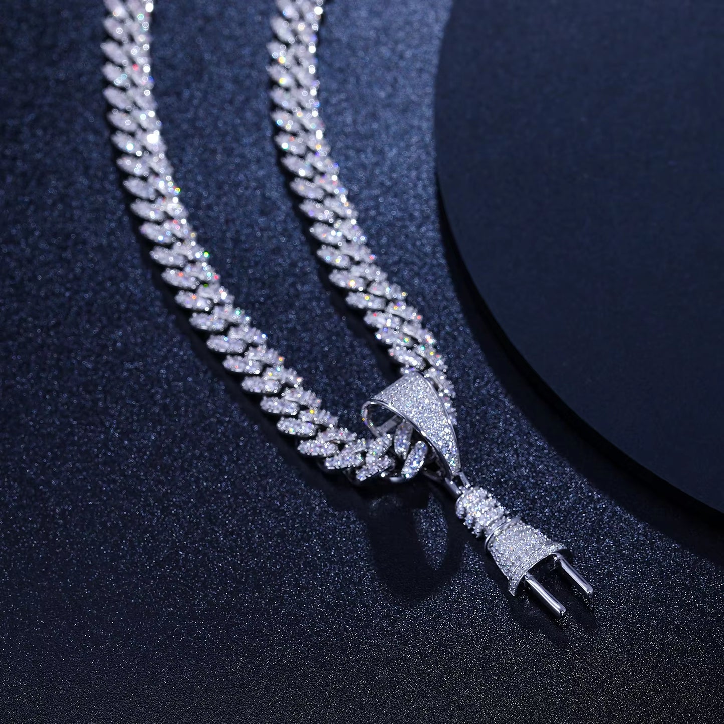 Ready to Ship Fine Jewelry Iced Out Plug Pendant Sterling Silver 925 Gold Plated GRA Certificate Moissanite Diamond Pendant