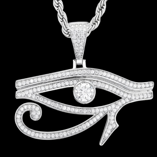 Dropshipping High Quality Nickel-Free 925 Sterling Silver VVS Moissanite Diamond Evil Eye Pendant with Chain