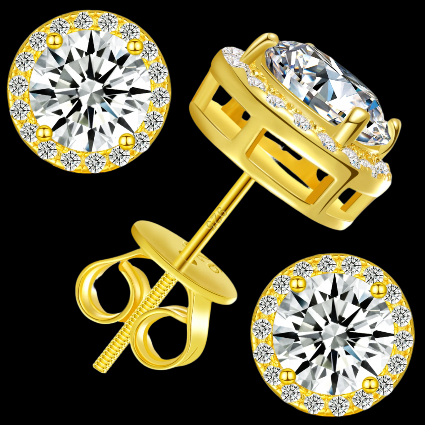 Halo Earrings Studs