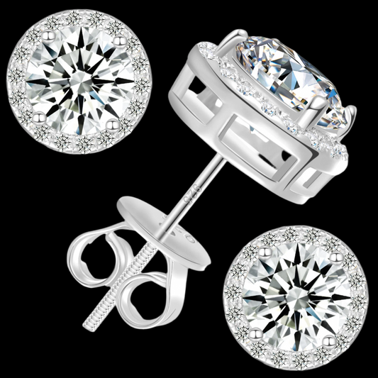 Halo Earrings Studs