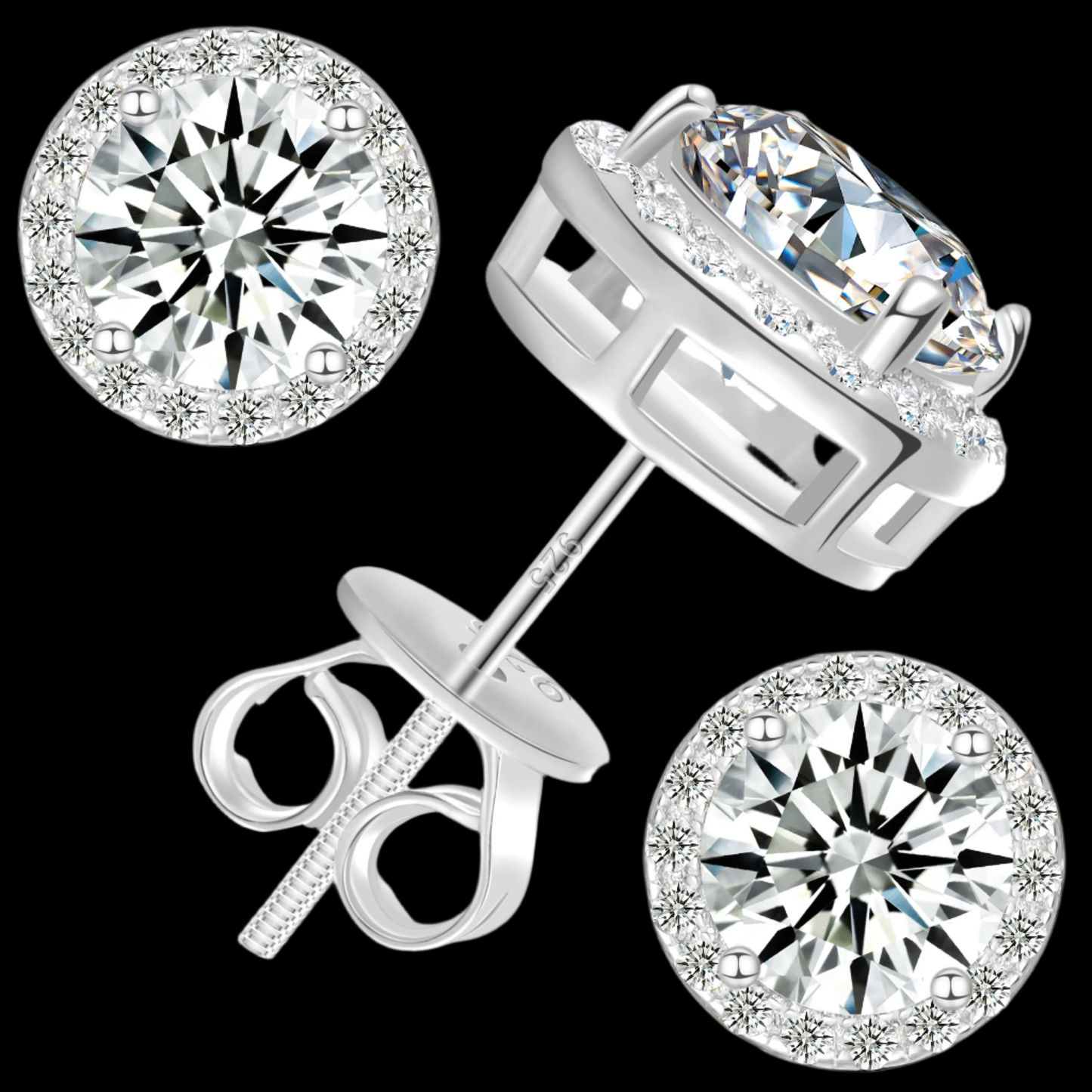 Halo Earrings Studs