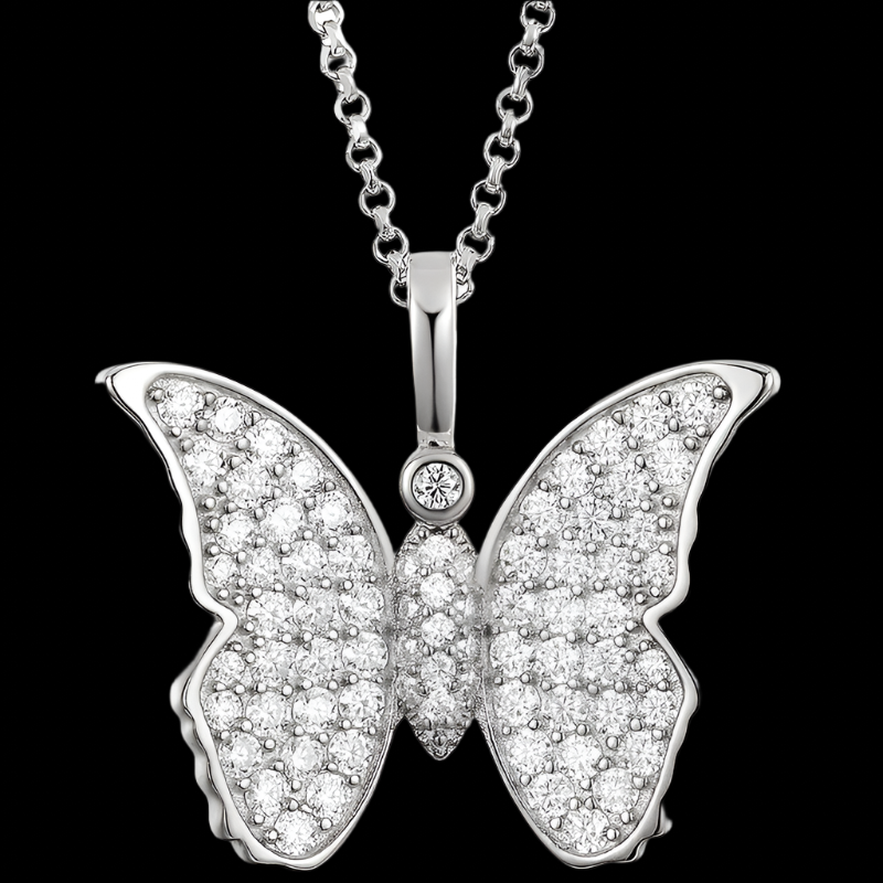 Butterfly Charm Pendant Necklace