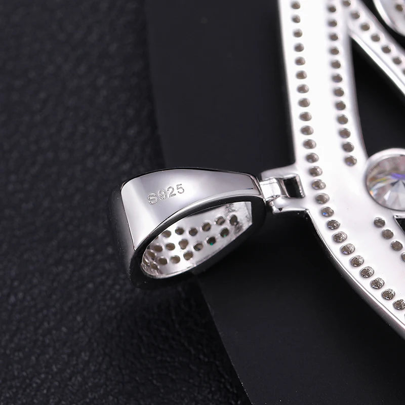 Dropshipping High Quality Nickel-Free 925 Sterling Silver VVS Moissanite Diamond Evil Eye Pendant with Chain